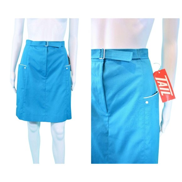 Vintage 1980s Teal Tail Deadstock Sports Tennis Skirt | W 26" - Picture 2 of 10
